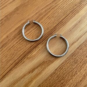 Silver tube hoops